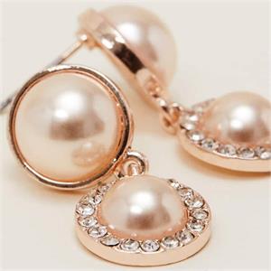 Phase Eight Pearl And Stone Rose Gold Drop Earrings